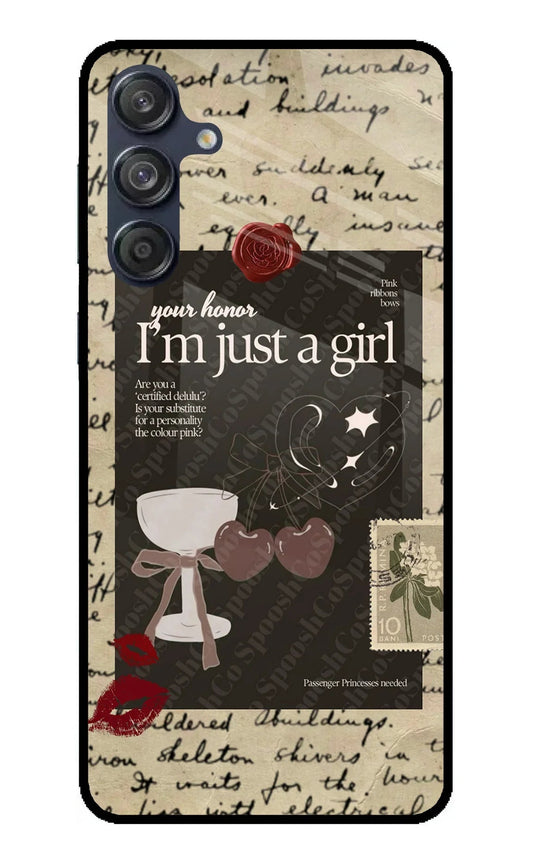 I am just a girl Samsung M55 5G Glass Case