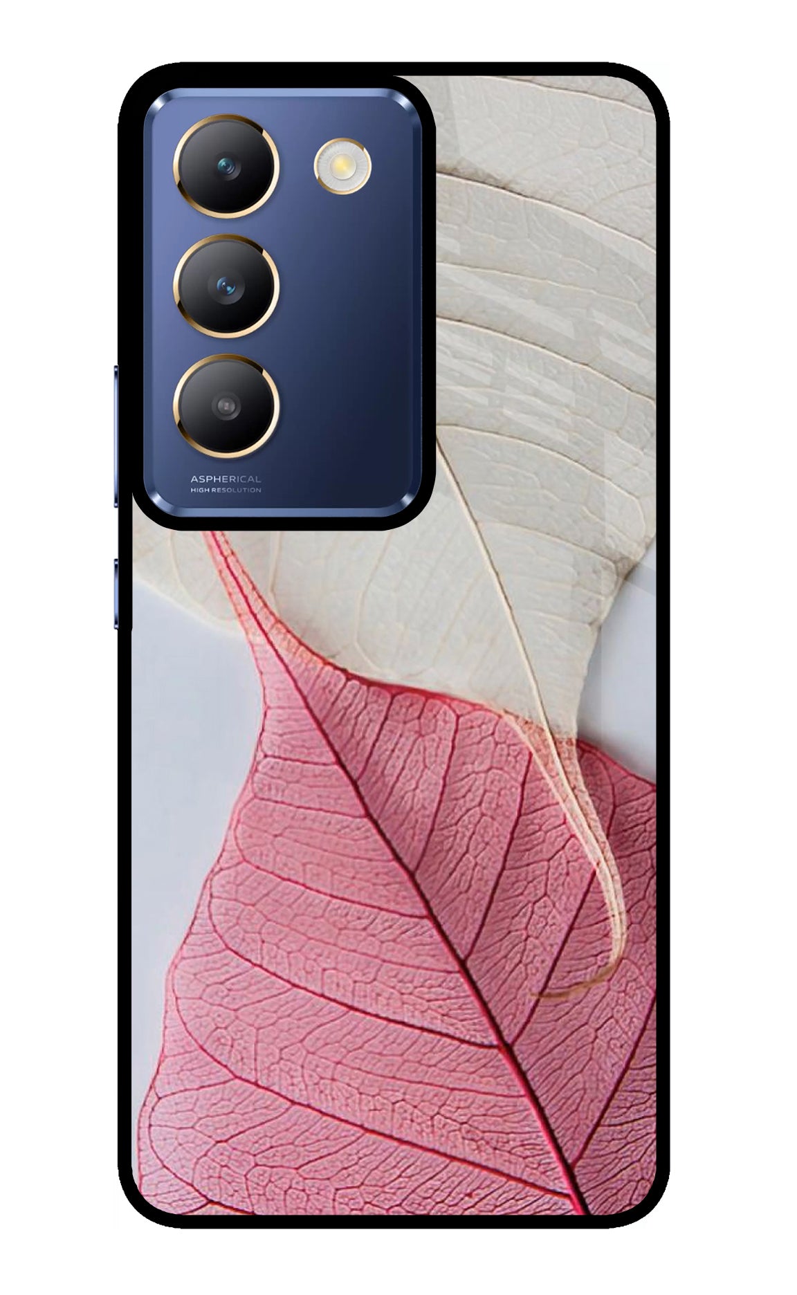 White Pink Leaf Vivo Y200E 5G/T3 5G Back Cover