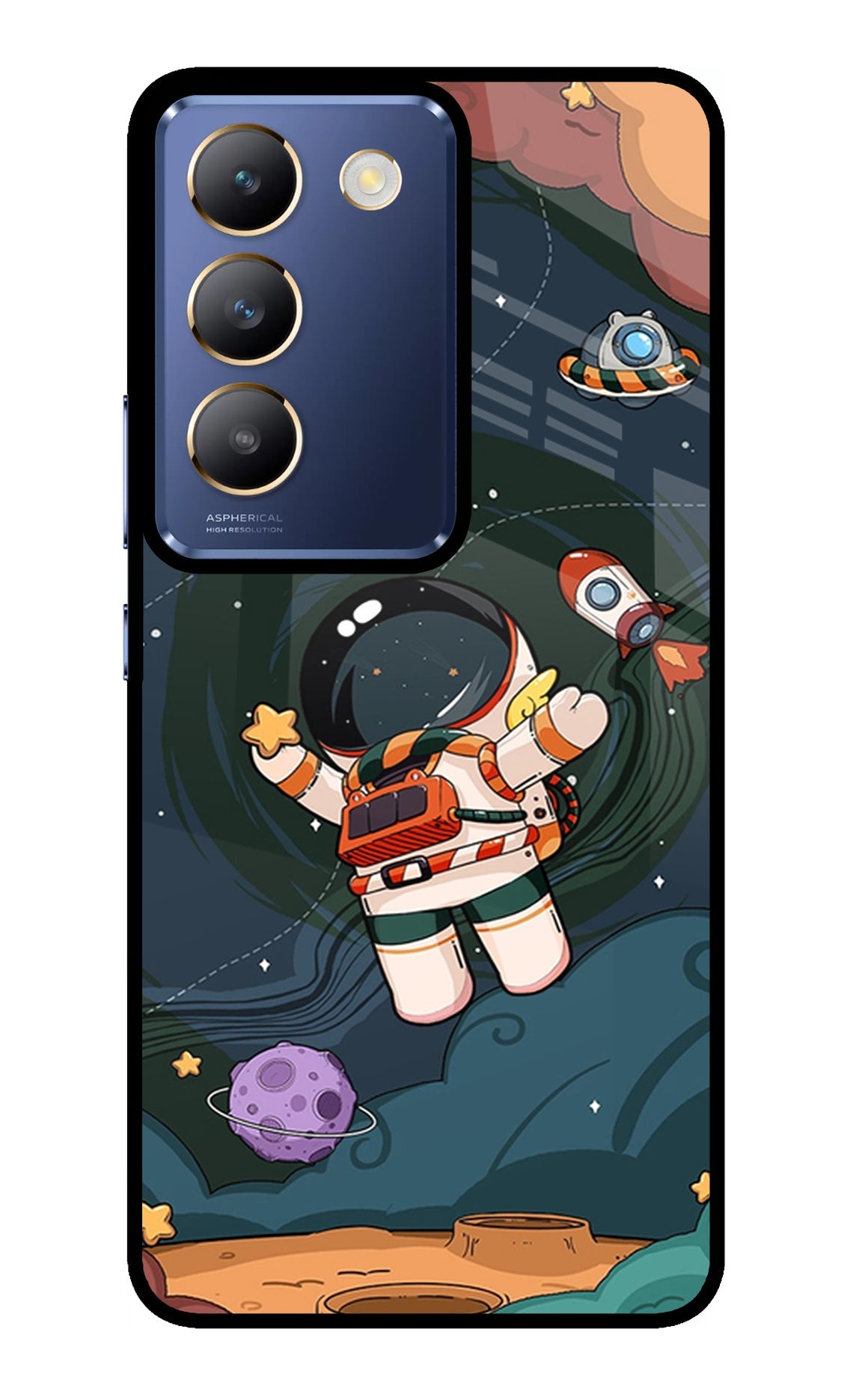 Cartoon Astronaut Vivo Y200E 5G/T3 5G Back Cover