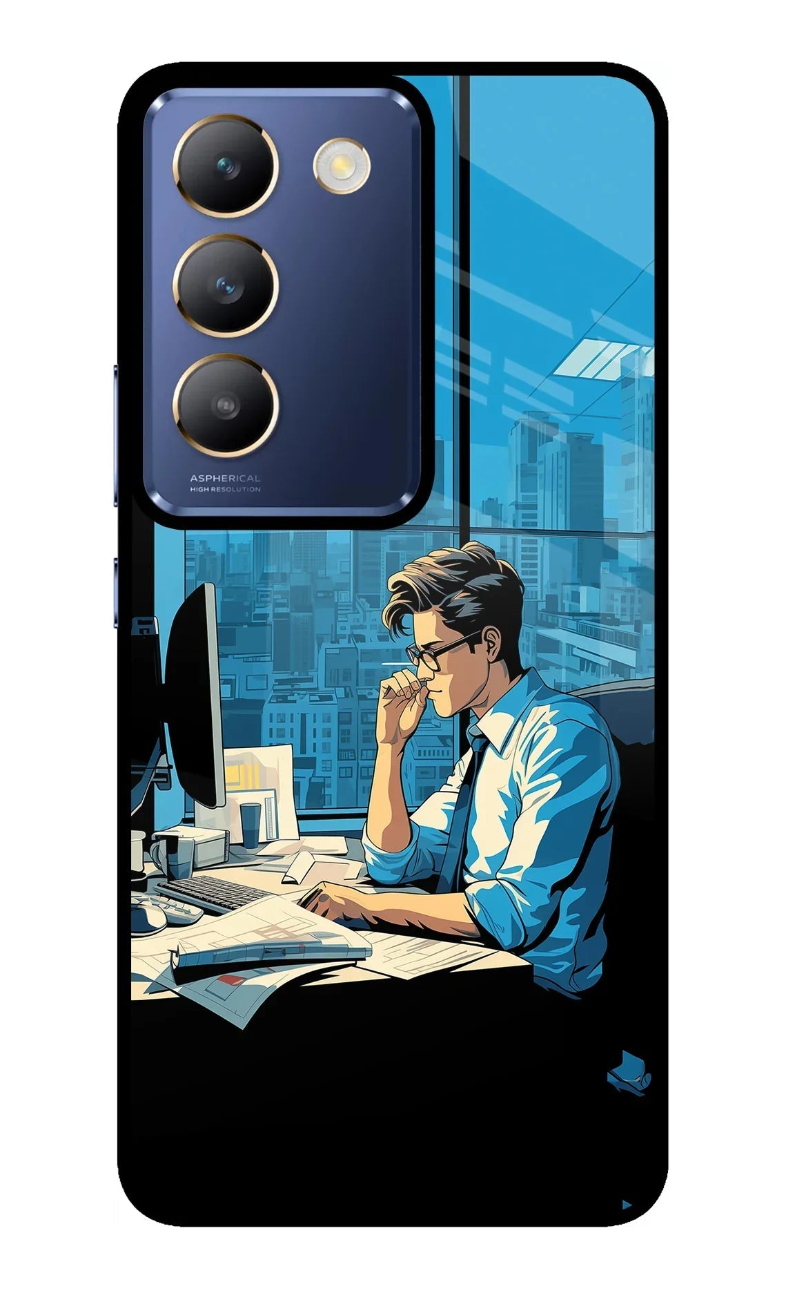 Focused Hustler (AI Generated) Vivo Y200E 5G/T3 5G Glass Case