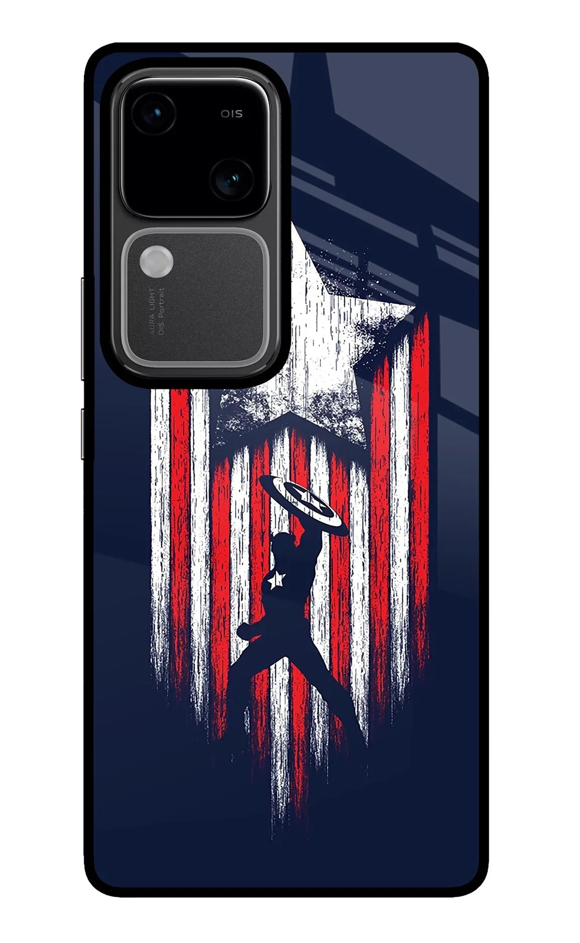 Captain America Marvel Art Vivo V30 5G Glass Case