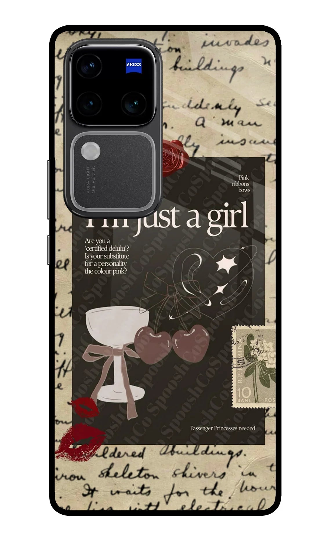 I am just a girl Vivo V30 Pro 5G Glass Case