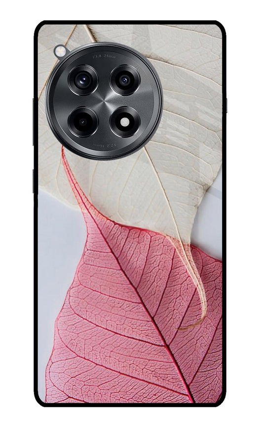 White Pink Leaf OnePlus 12R Back Cover