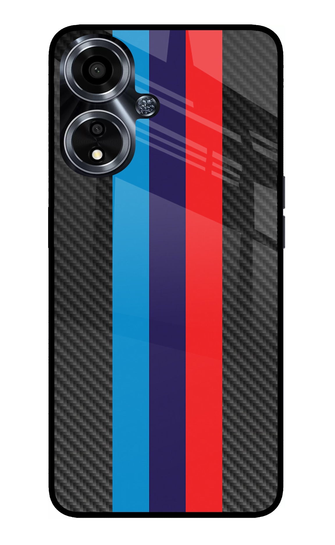 BMW Stripes Pattern Oppo A59 5G Glass Case