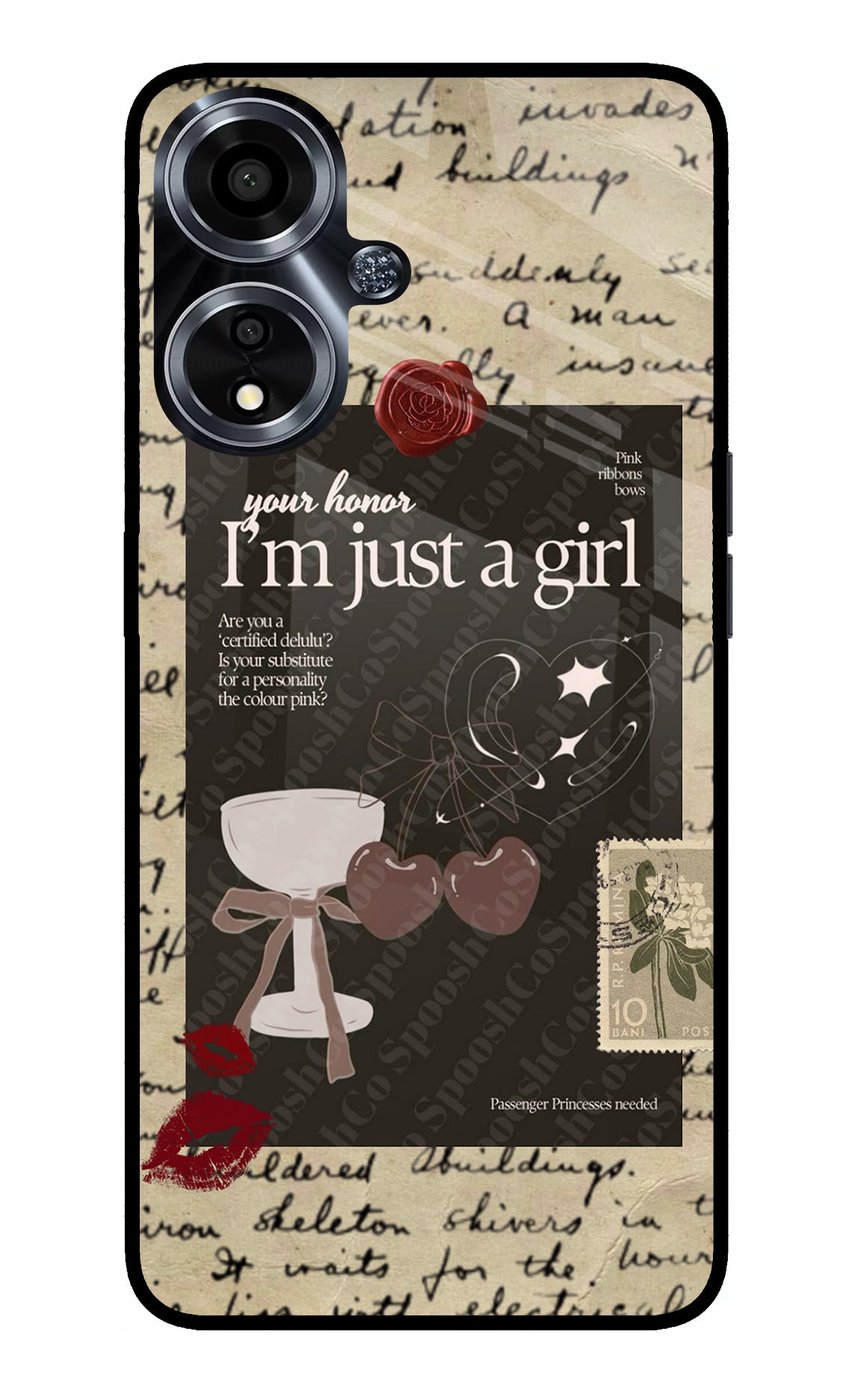 I am just a girl Oppo A59 5G Glass Case