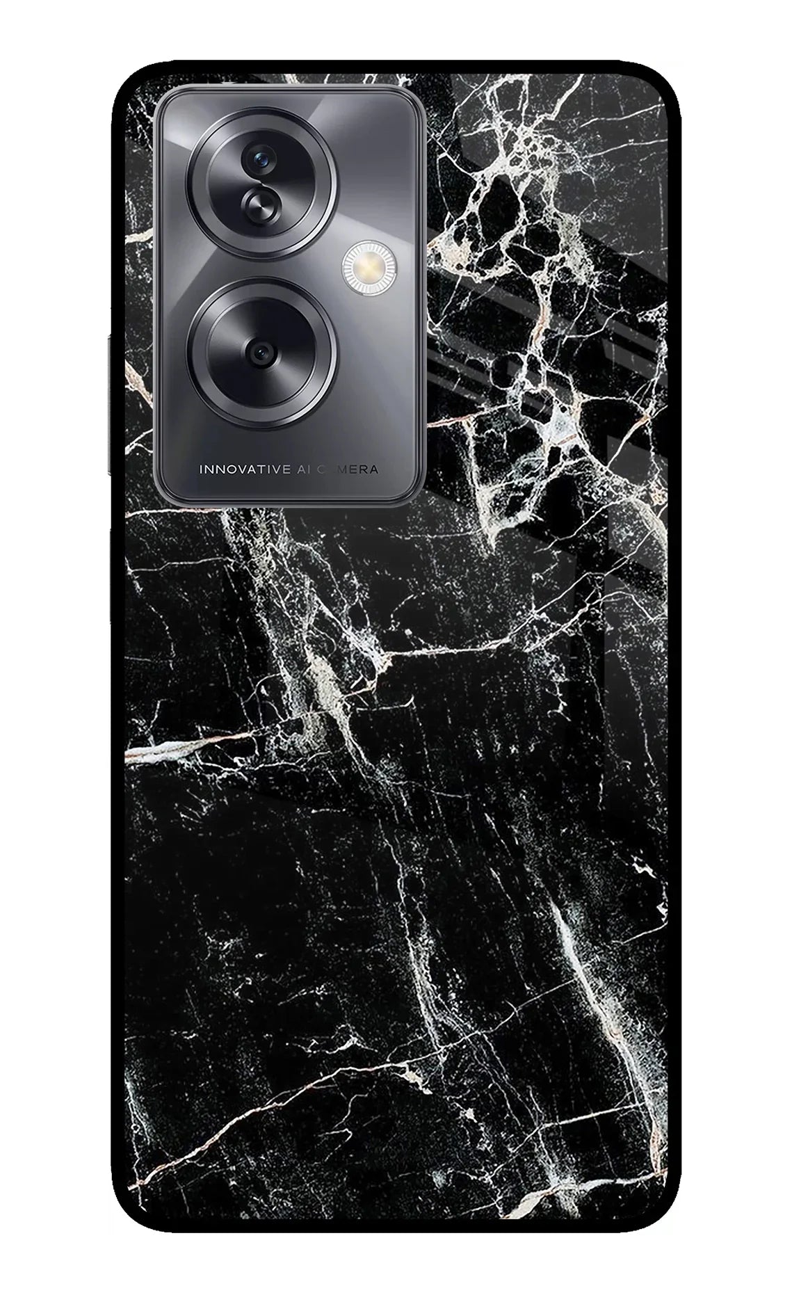 Black Marble Texture Oppo A79 5G Back Cover