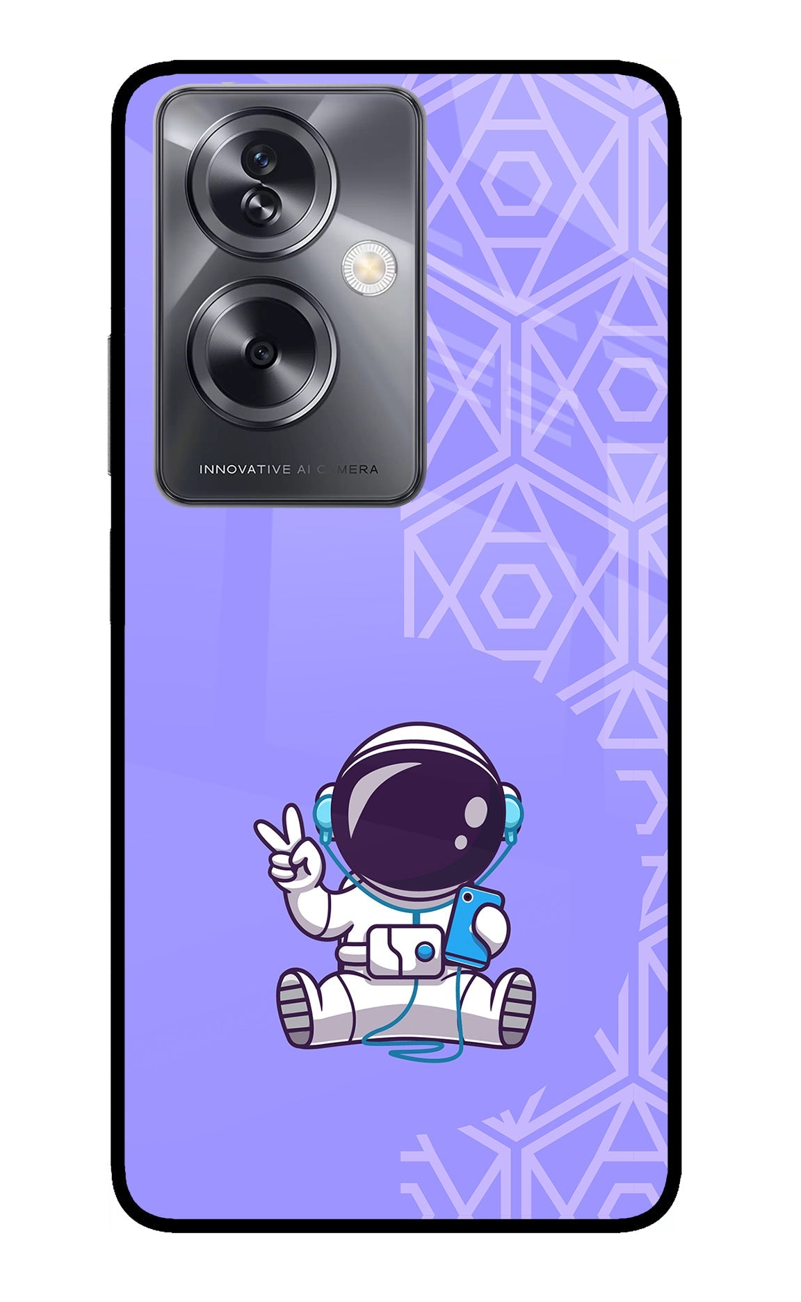 Cute Astronaut Chilling Oppo A79 5G Glass Case