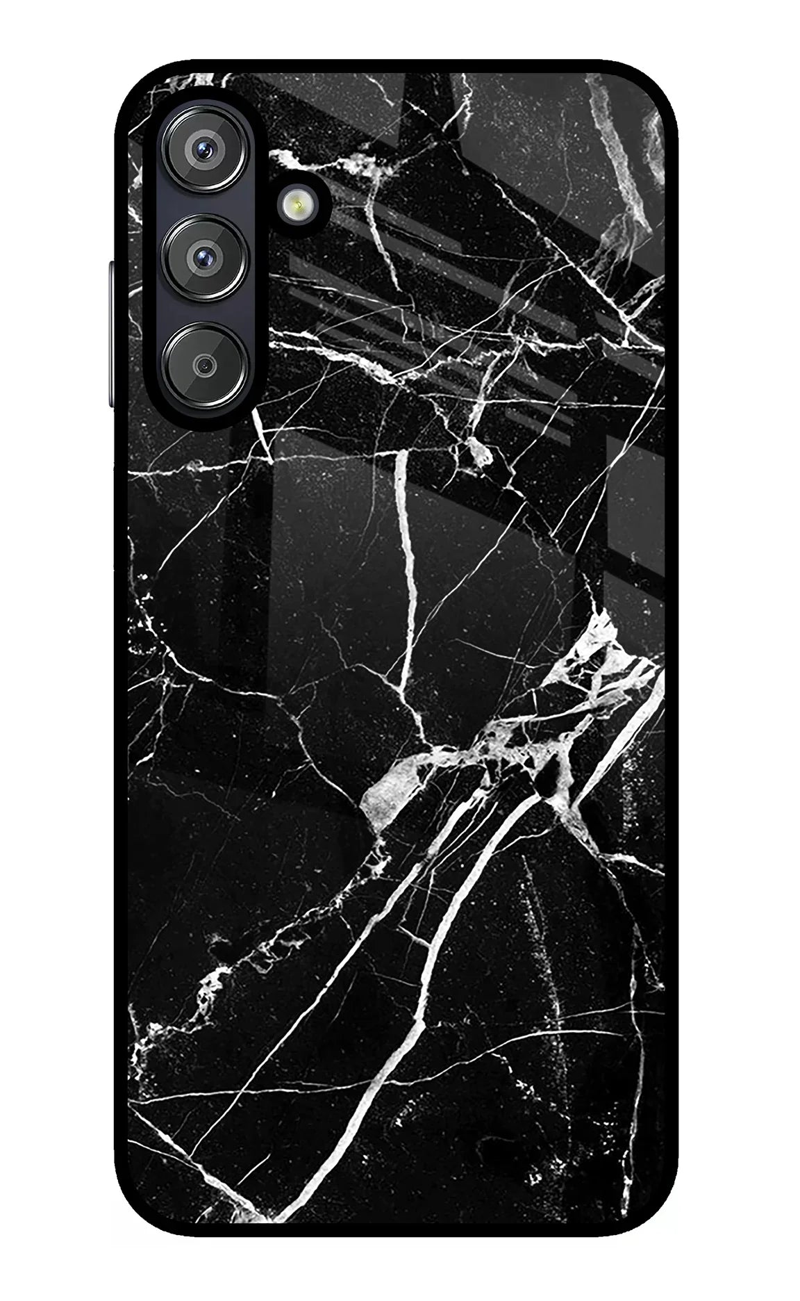Black Marble Pattern Samsung F15 5G Glass Case