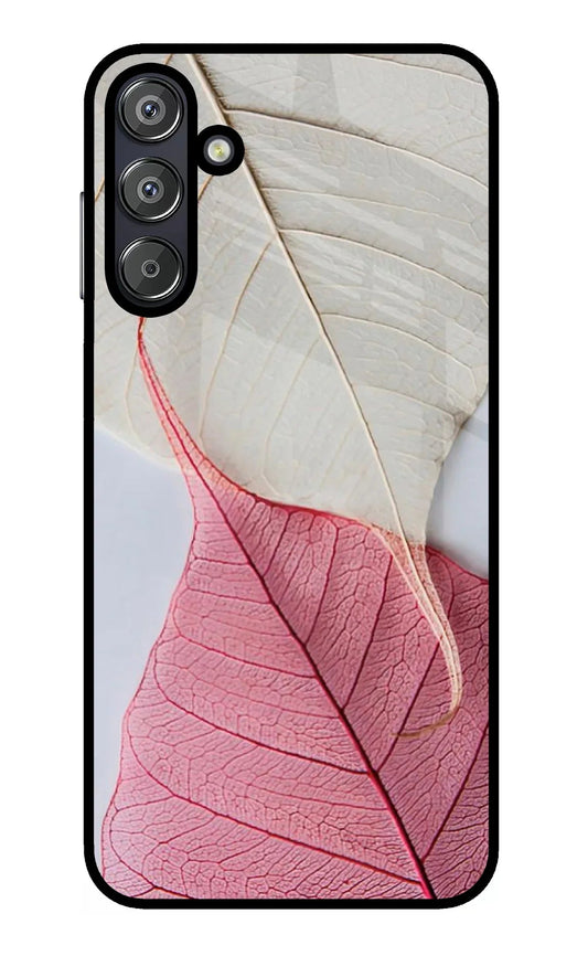 White Pink Leaf Samsung F15 5G Back Cover