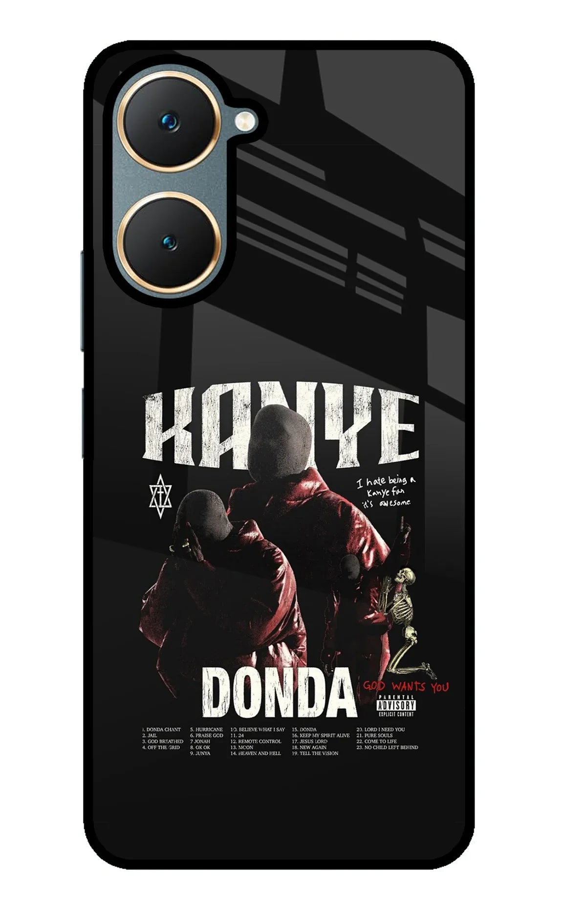 Donda Kanye West Vivo Y18/Y18e Glass Case