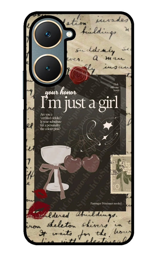 I am just a girl Vivo Y18/Y18e Glass Case