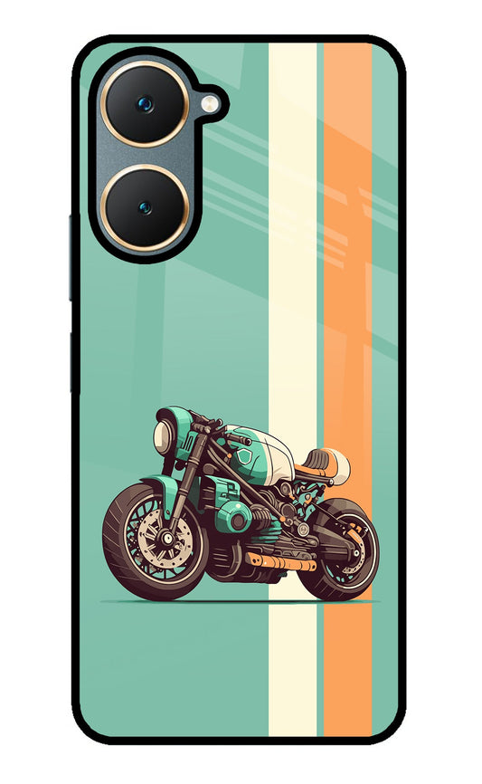 Striped Moto Drift Vivo Y18/Y18e Back Cover