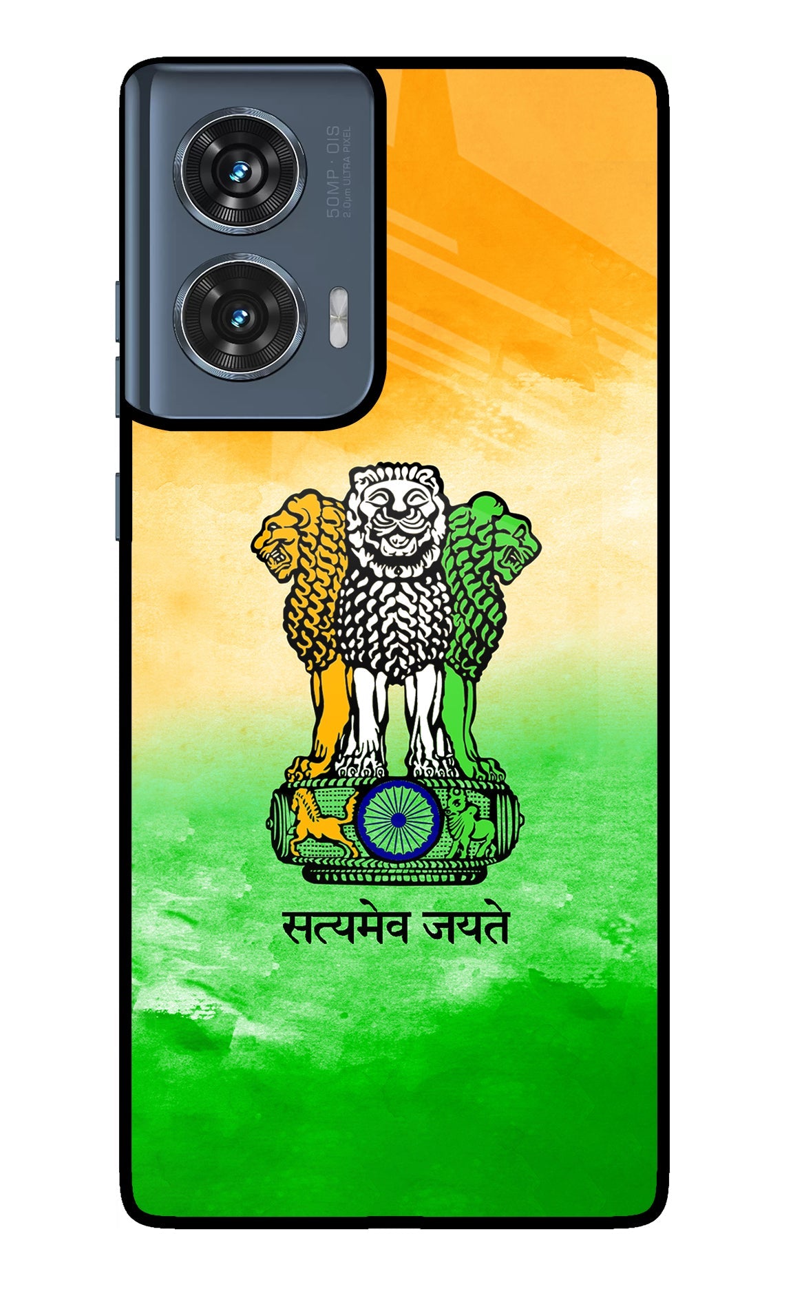 Satyamev Jayate Flag Moto Edge 50 Fusion Glass Case