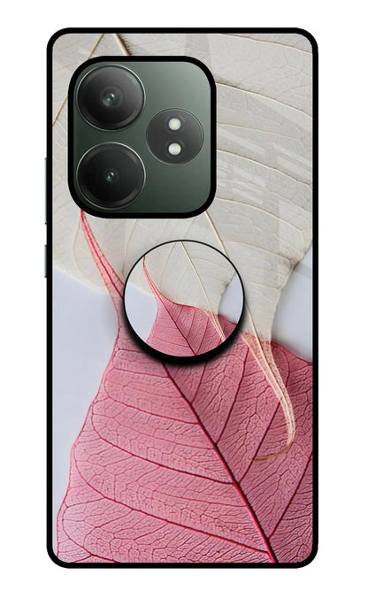 White Pink Leaf Realme GT 6T 5G Pop Case