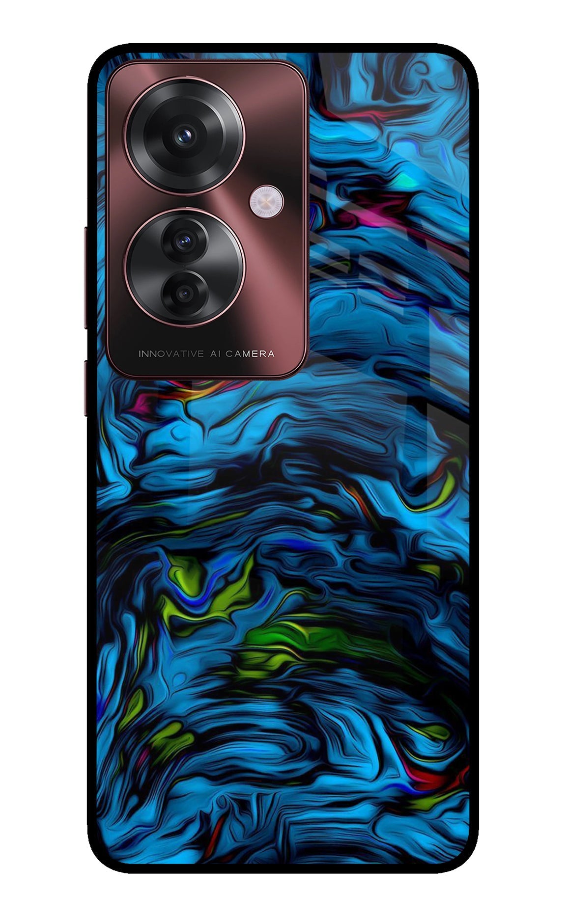 Dark Blue Abstract Oppo F25 Pro 5G Glass Case