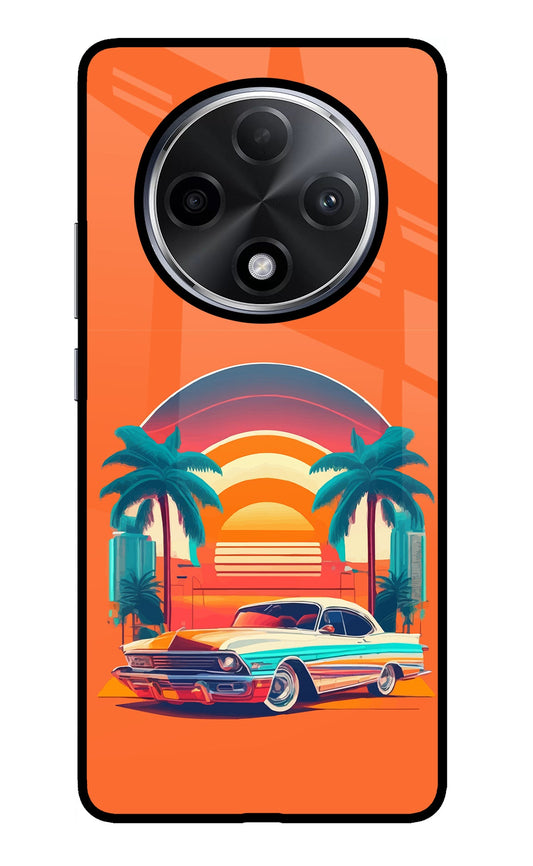 Palm Drive 80s Oppo F27 Pro Plus Glass Case
