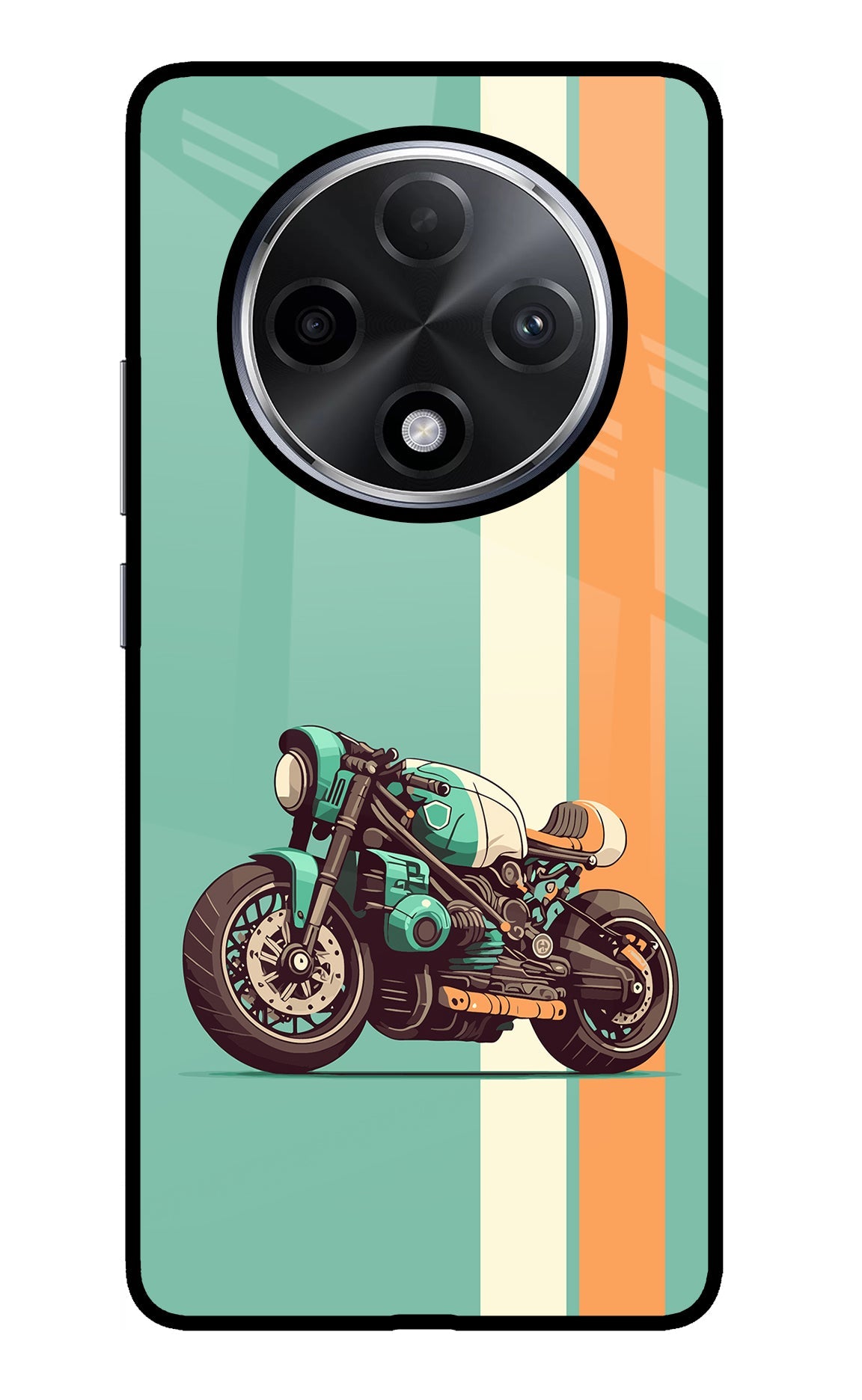 Striped Moto Drift Oppo F27 Pro Plus Glass Case