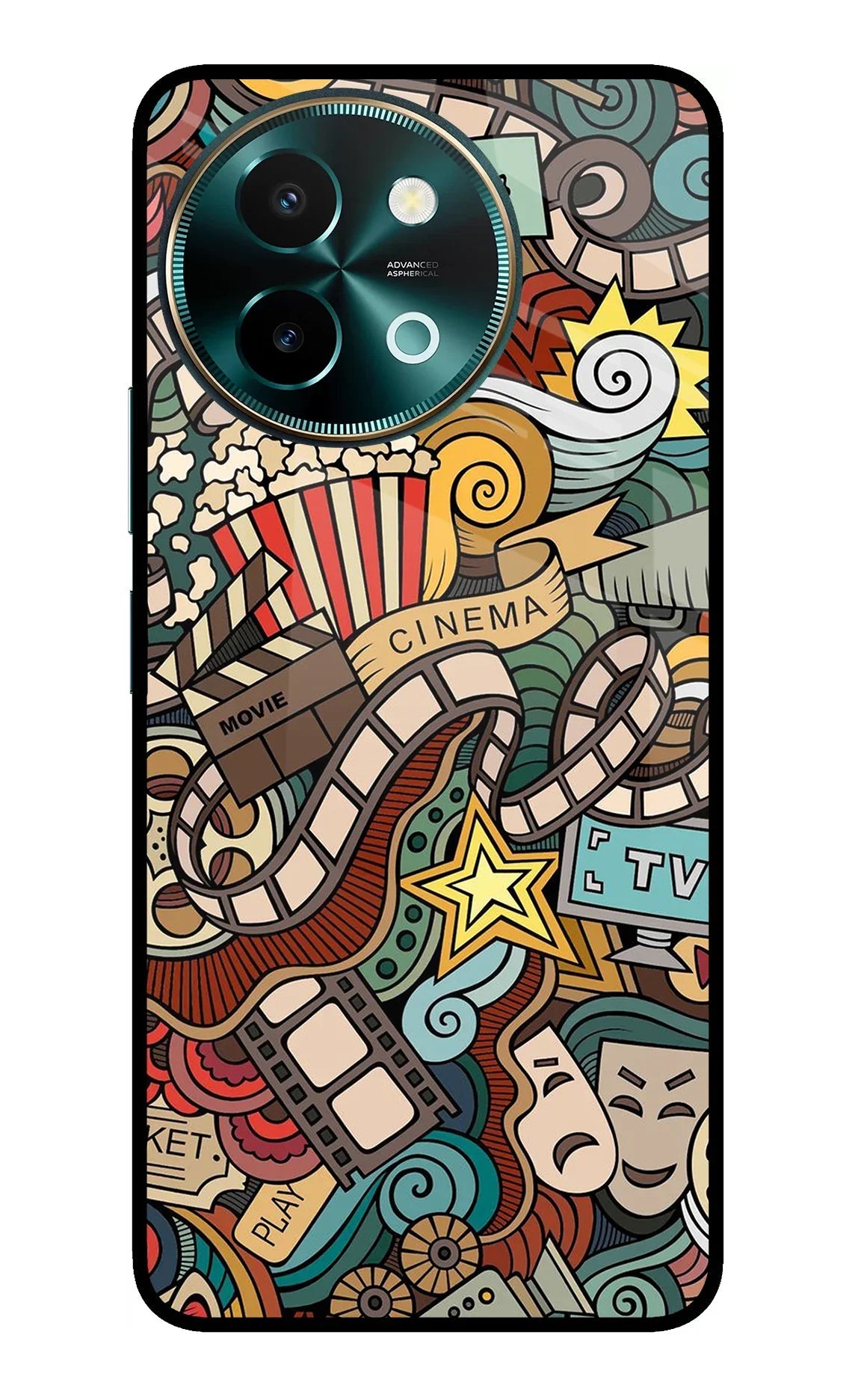 Cinema Abstract Vivo Y58 5G Glass Case