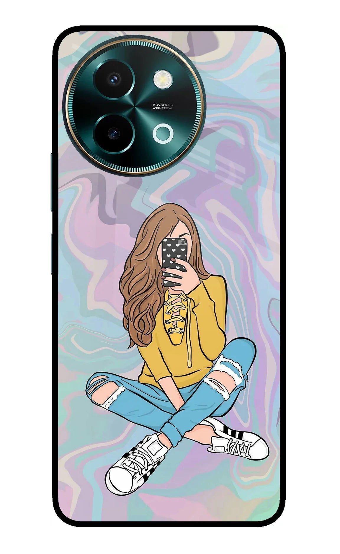 Selfie Girl Vivo Y58 5G Glass Case