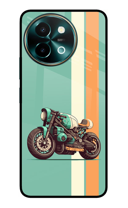 Striped Moto Drift Vivo Y58 5G Back Cover
