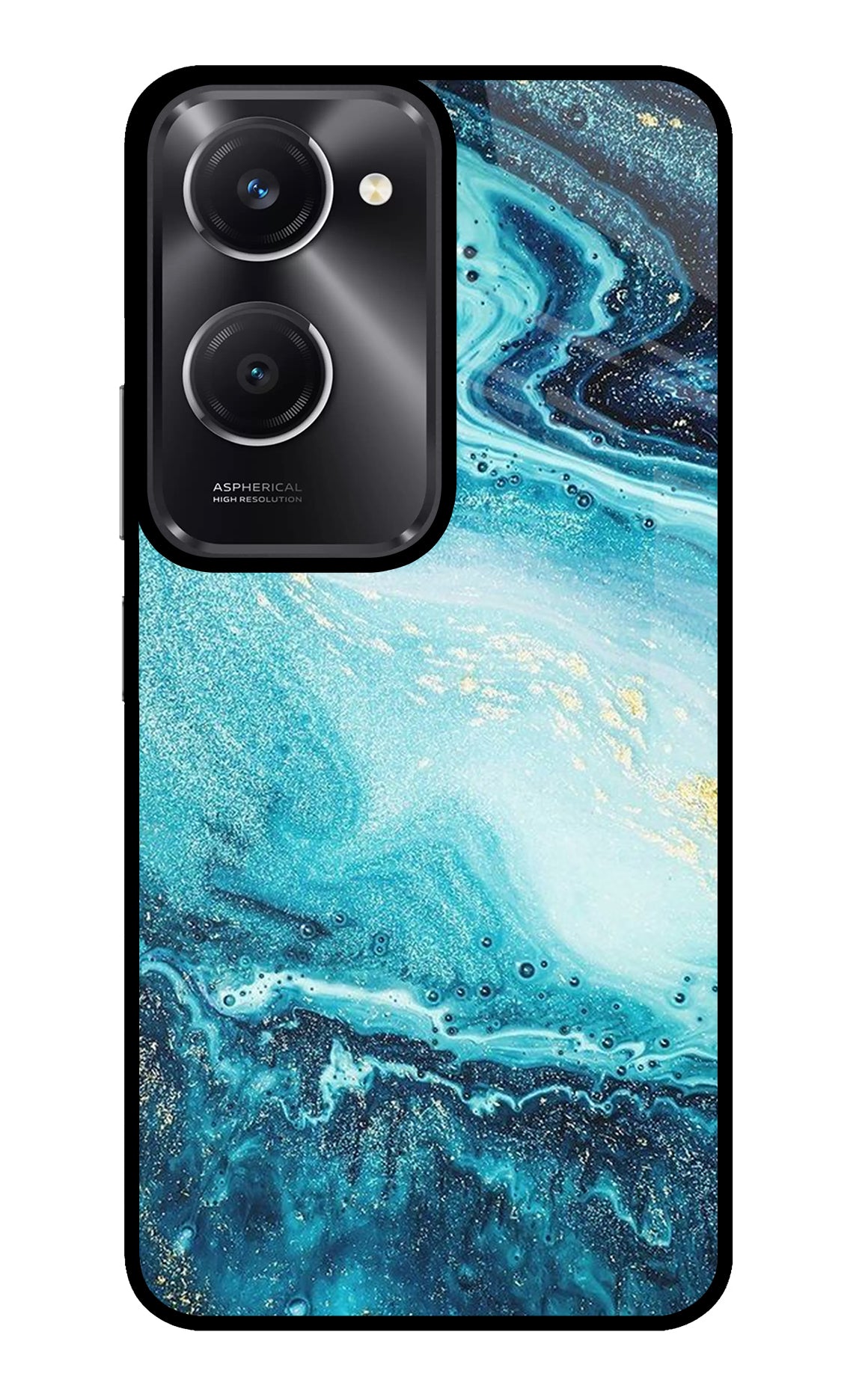 Blue Glitter Marble Vivo T3 Lite 5G Back Cover