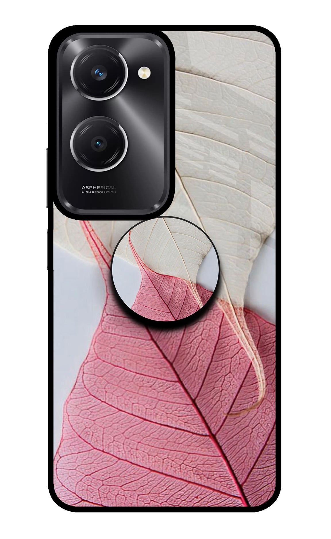 White Pink Leaf Vivo T3 Lite 5G Pop Case
