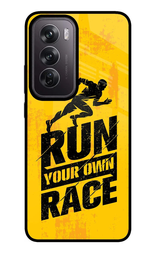 Run Your Own Race Oppo Reno12 Pro 5G Glass Case