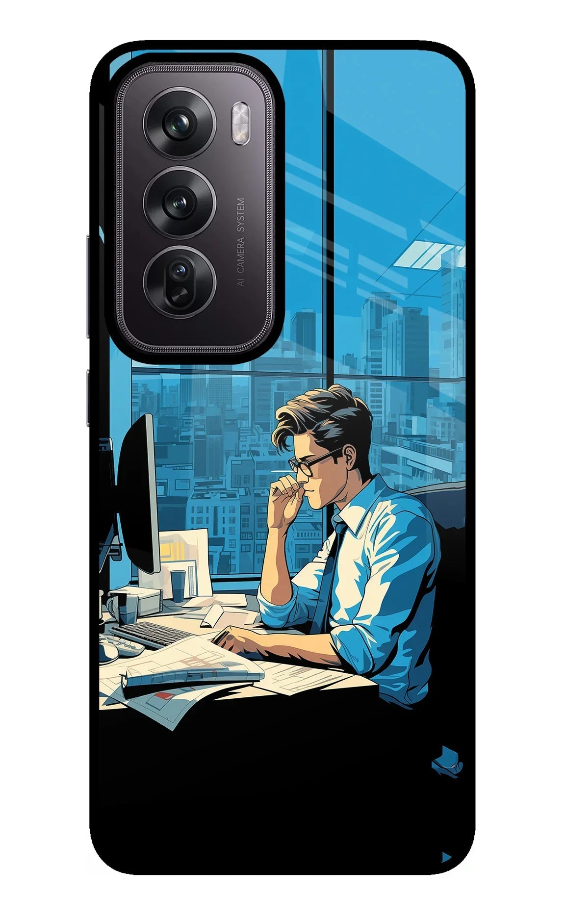 Focused Hustler (AI Generated) Oppo Reno12 Pro 5G Glass Case