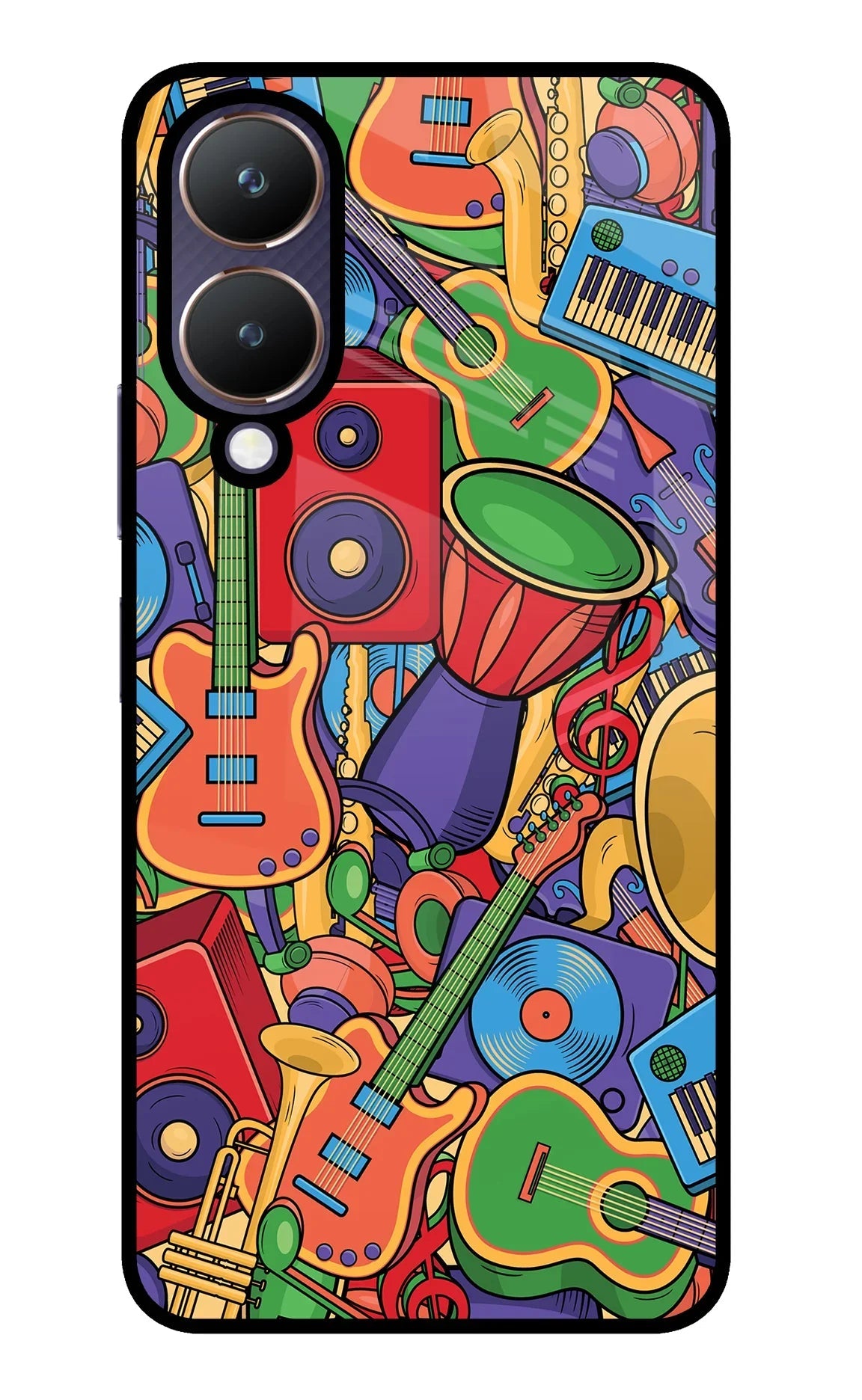 Music Instrument Doodle Vivo Y28 5G Glass Case