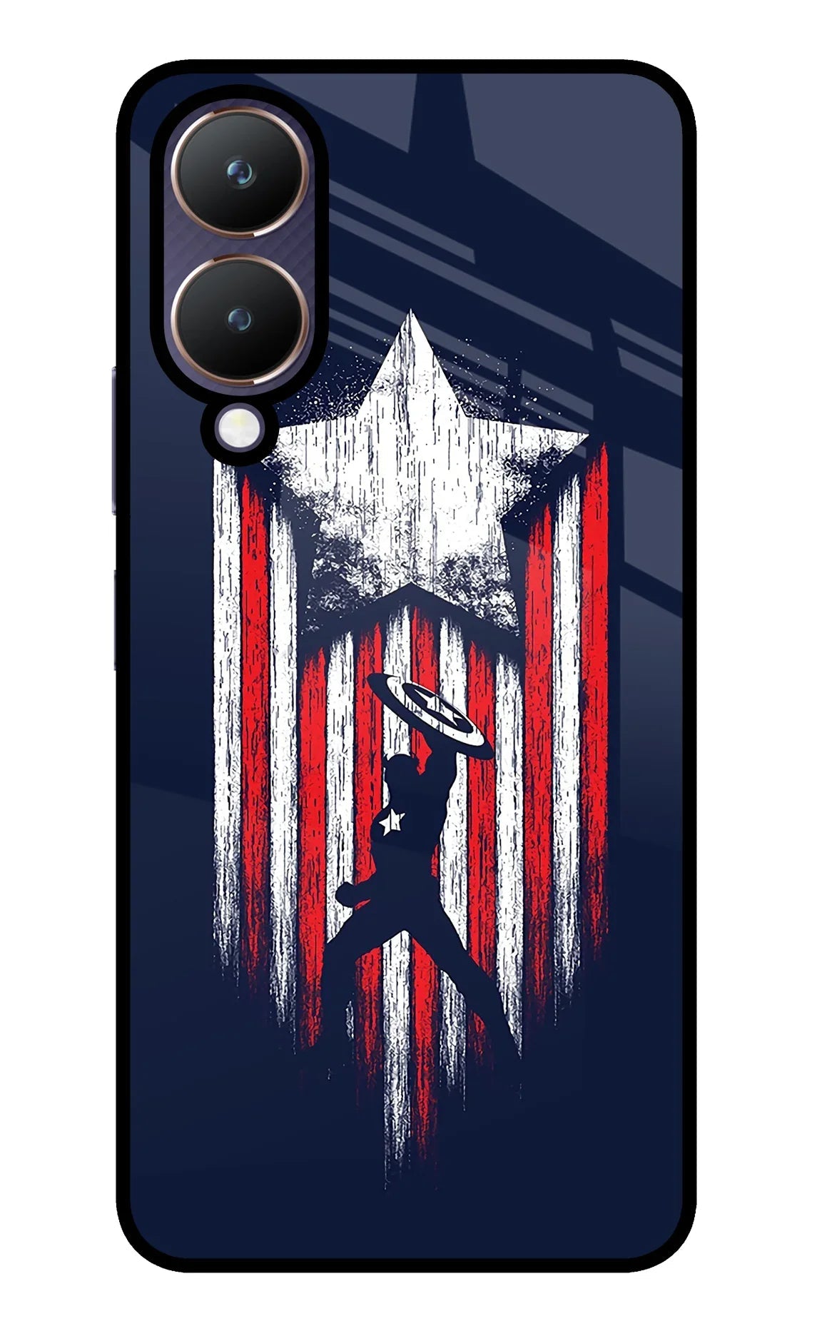 Captain America Marvel Art Vivo Y28 5G Glass Case