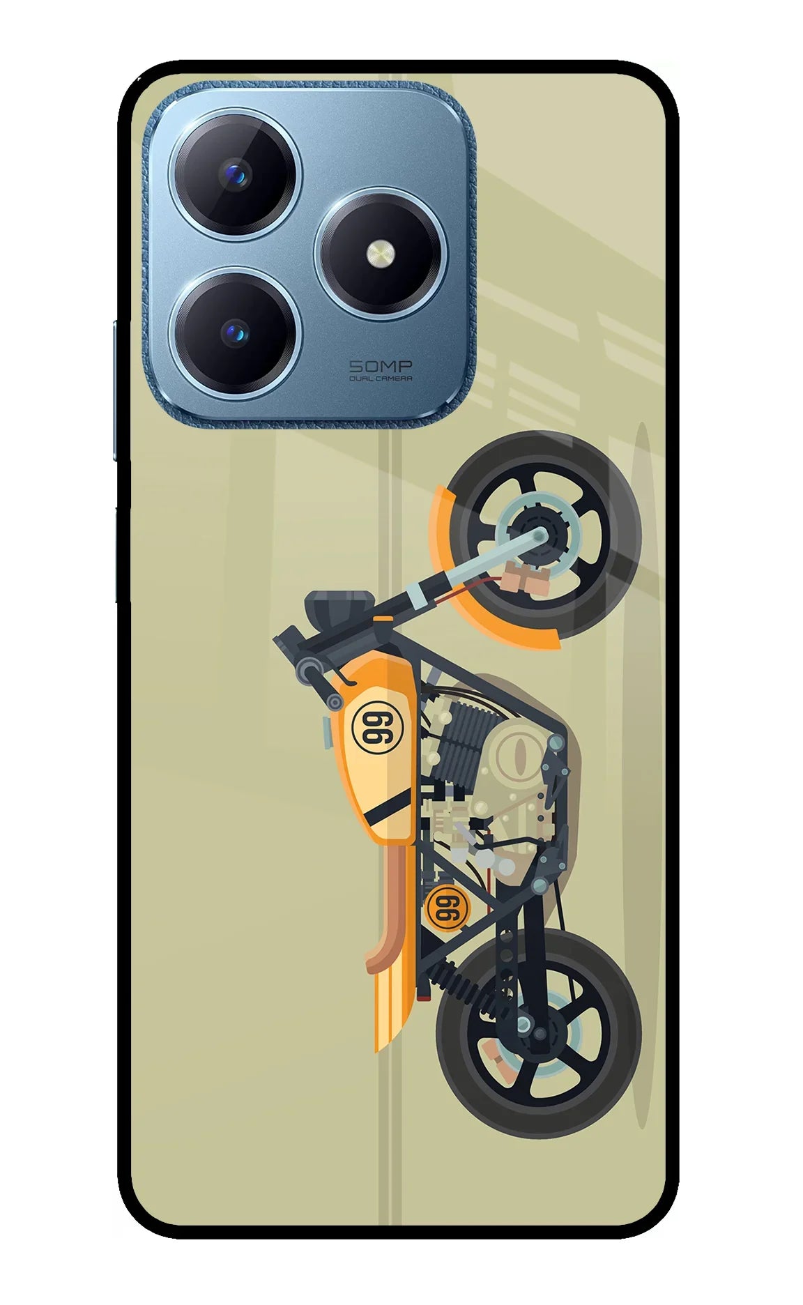 Vertical Speedster Realme C63 Glass Case
