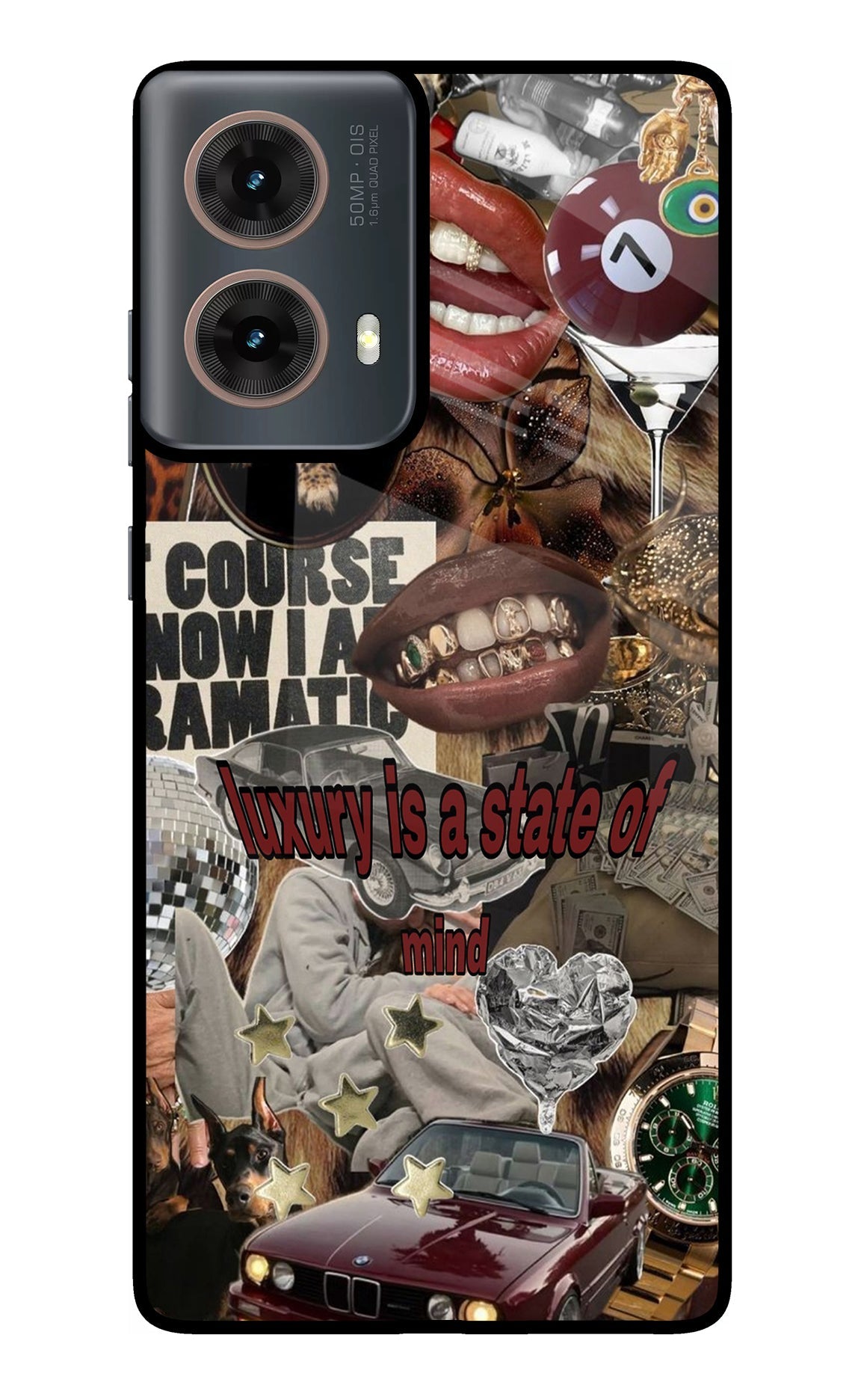 Luxury Motorola G85 Glass Case