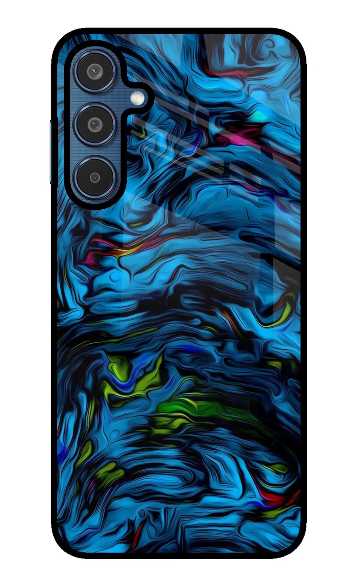 Dark Blue Abstract Samsung M35 5G Glass Case