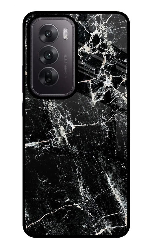 Black Marble Texture Oppo Reno12 5G Back Cover