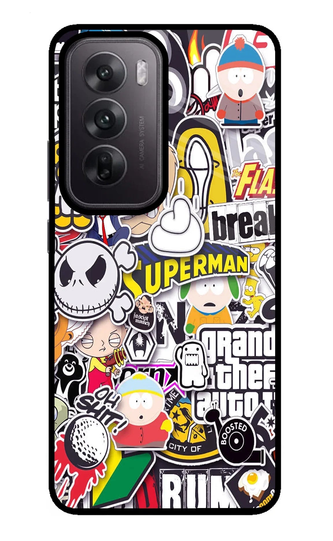 Sticker Bomb Oppo Reno12 5G Back Cover
