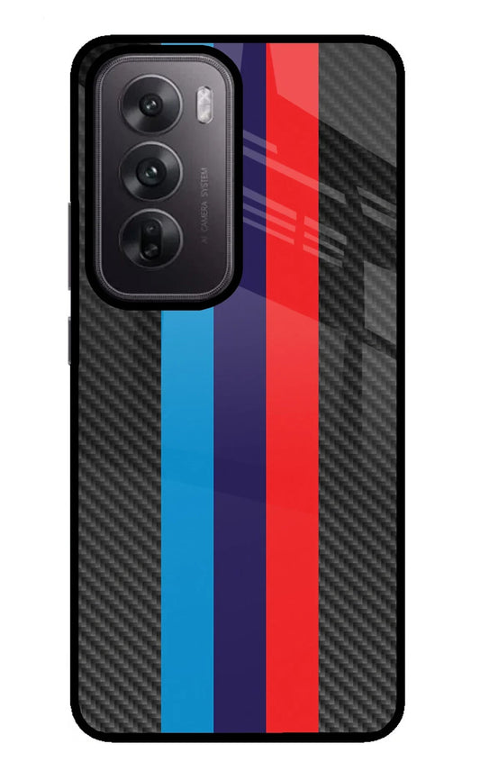 BMW Stripes Pattern Oppo Reno12 5G Glass Case