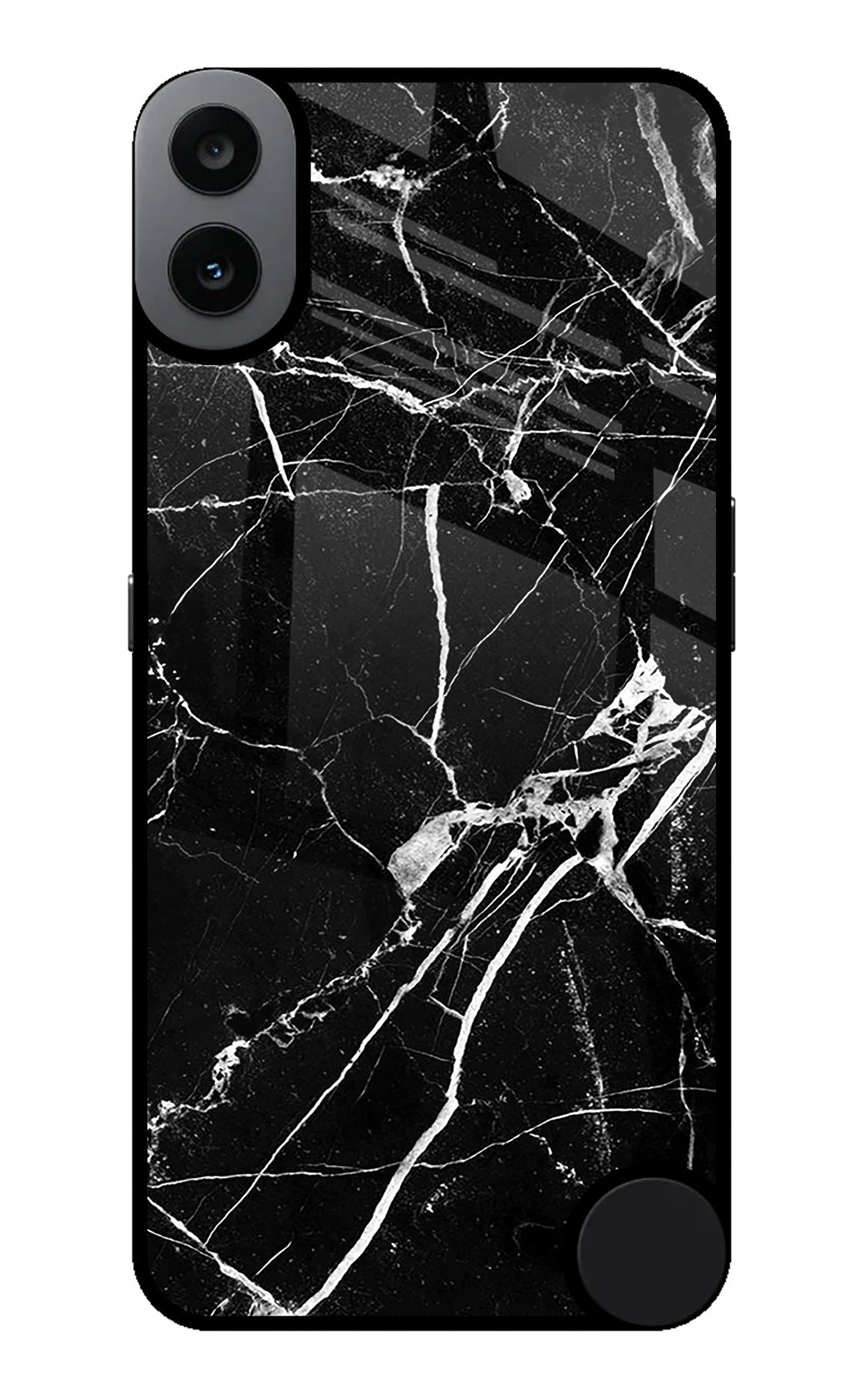 Black Marble Pattern CMF by Nothing Phone 1 Glass Case