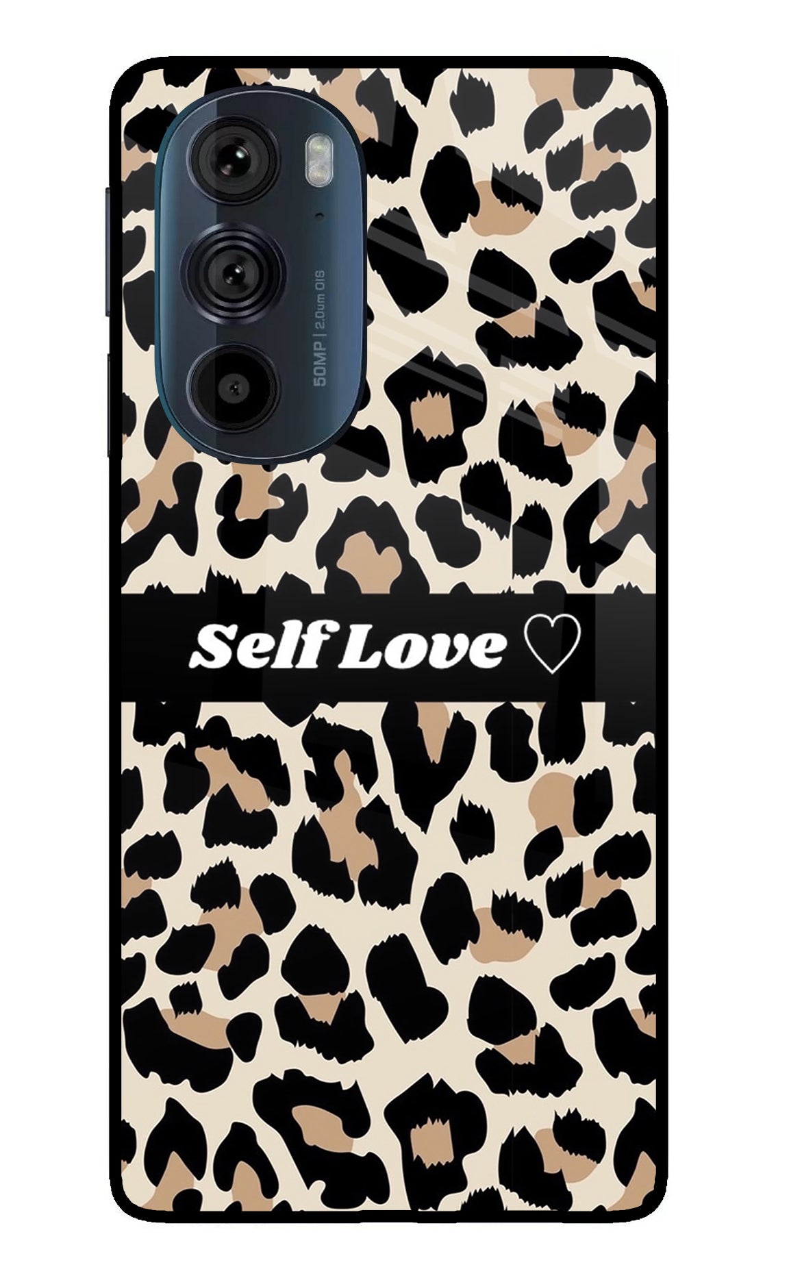 Leopard Print Self Love Moto Edge 30 Pro Back Cover