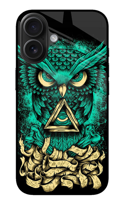 Green Owl iPhone 16 Plus Back Cover