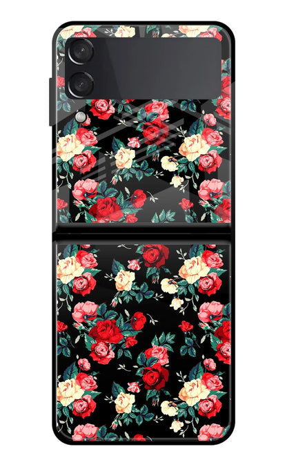 Rose Pattern Samsung Galaxy Z Flip3 Back Cover