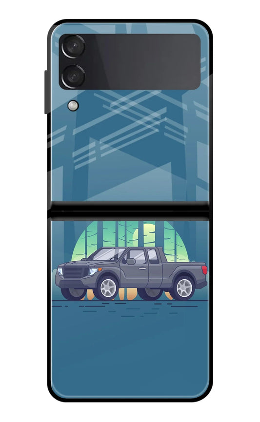 Retro Garage Vibe Samsung Galaxy Z Flip3 Glass Case