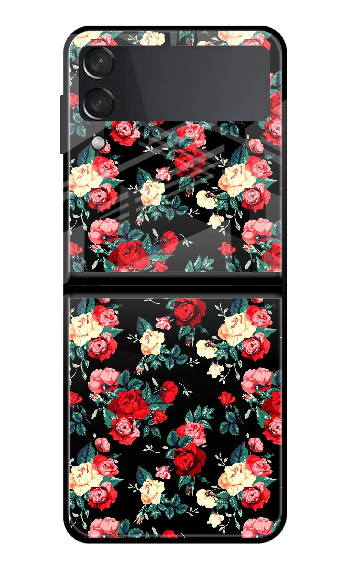 Rose Pattern Samsung Galaxy Z Flip4 Glass Case