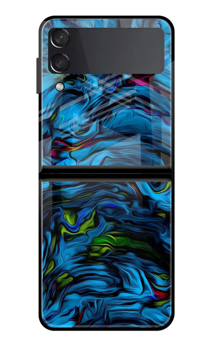 Dark Blue Abstract Samsung Galaxy Z Flip4 Back Cover