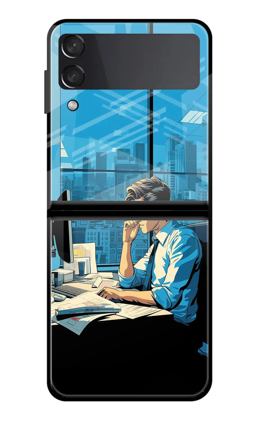 Focused Hustler (AI Generated) Samsung Galaxy Z Flip4 Glass Case