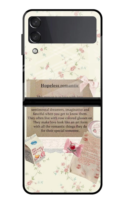 Hopeless Romantic Samsung Galaxy Z Flip4 Glass Case