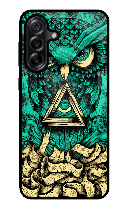 Green Owl Samsung A36 5G Glass Case