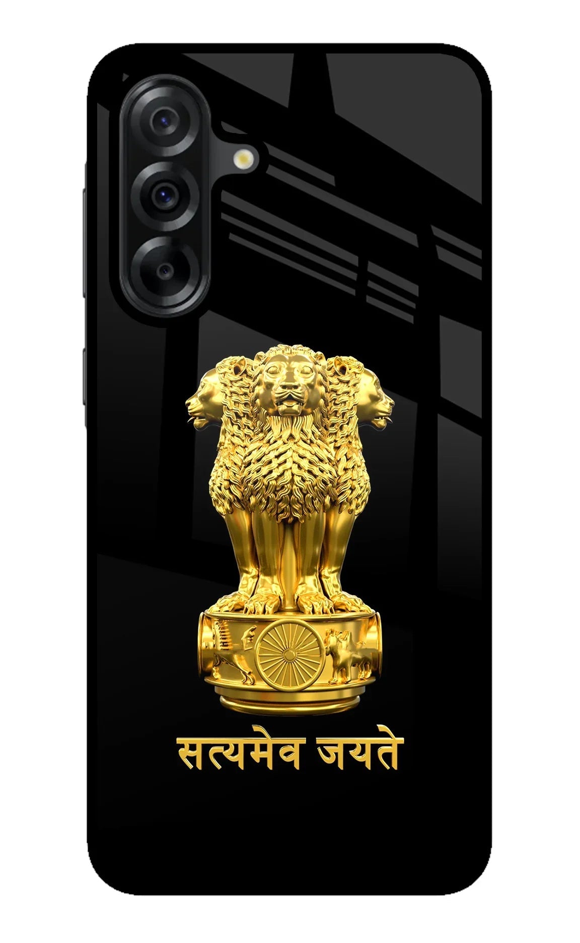 Satyamev Jayate Golden Samsung A36 5G Glass Case