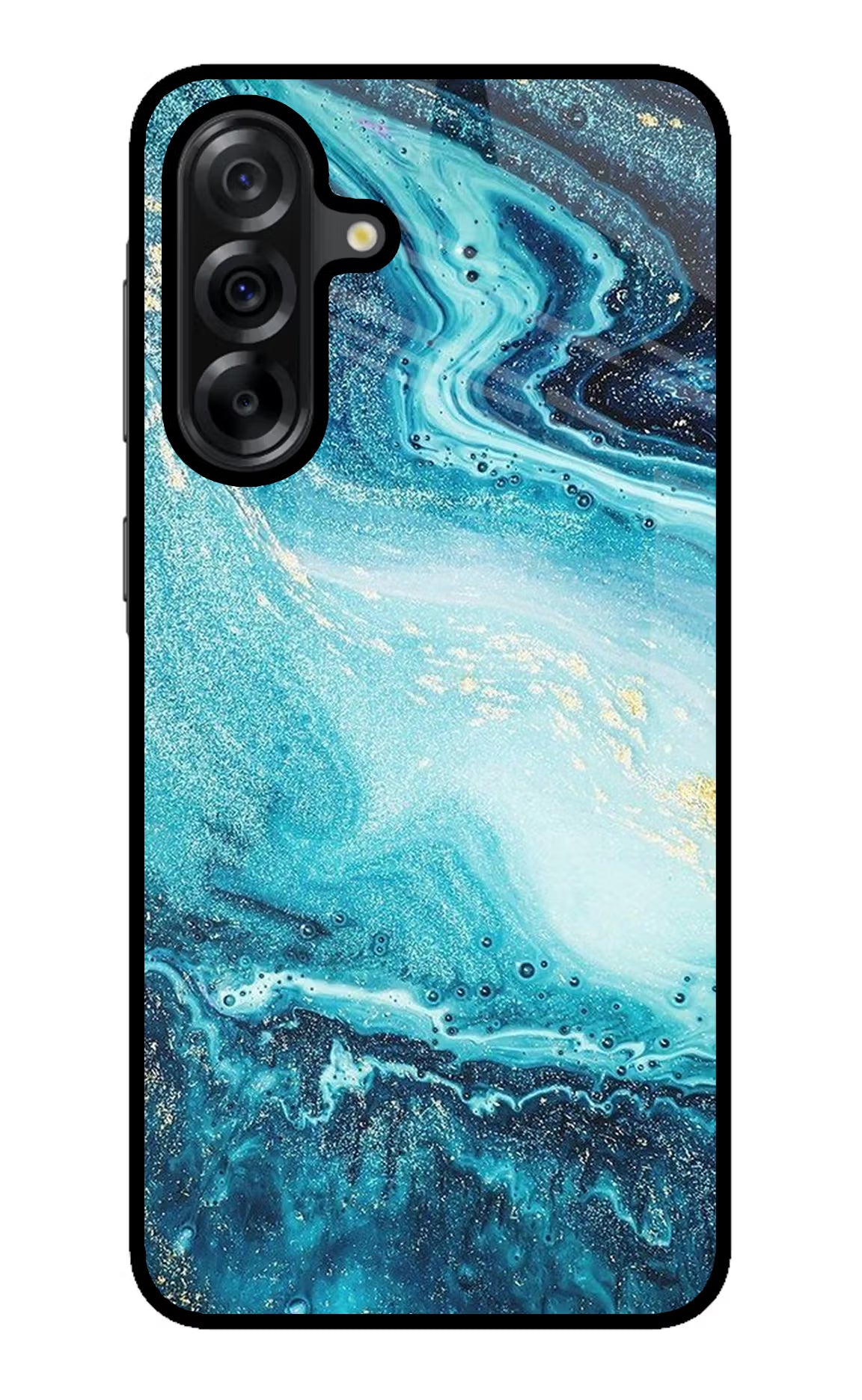 Blue Glitter Marble Samsung A36 5G Back Cover