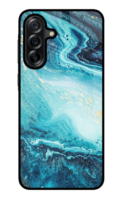 Blue Glitter Marble Samsung A36 5G Back Cover
