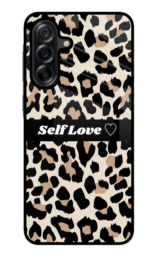 Leopard Print Self Love Samsung A36 5G Glass Case